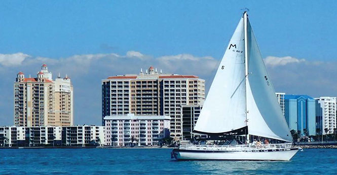 The Key Breeze under sail on Sarasota Bay