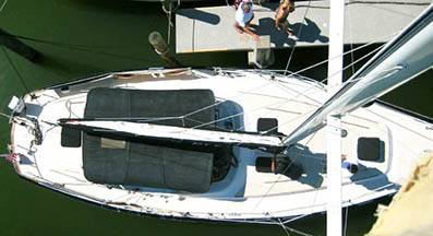 The deck of the Key Breeze seen from above