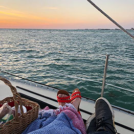Relaxing on the Key Breeze at sunset