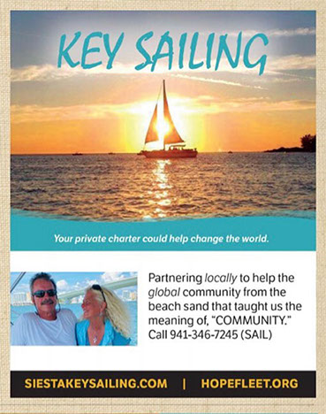 Key Sailing: Your private charter could help change the world. Partnering locally to help the global community from the beach sand that taught us the meaning of, "COMMUNITY."