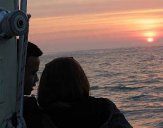 Sunset romance aboard the Key Breeze