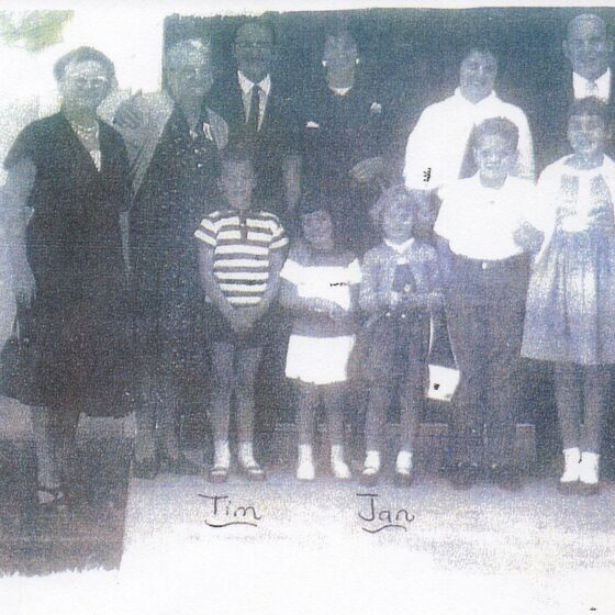 Tim and Jan as children in a Sarasota Herald-Tribune photo, November 1962