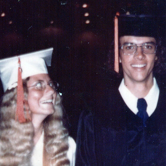 Tim and Jan at their high school graduation, 1975